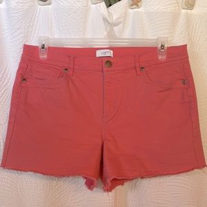 Coral Color Jean Shorts by Loft